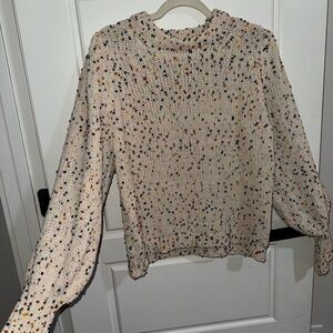 Multicolor Speckled Knit Sweater